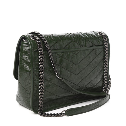 Saint Laurent Crinkled Calfskin Matelasse Monogram Medium Niki Chain Satchel Military Olive 2 of 9