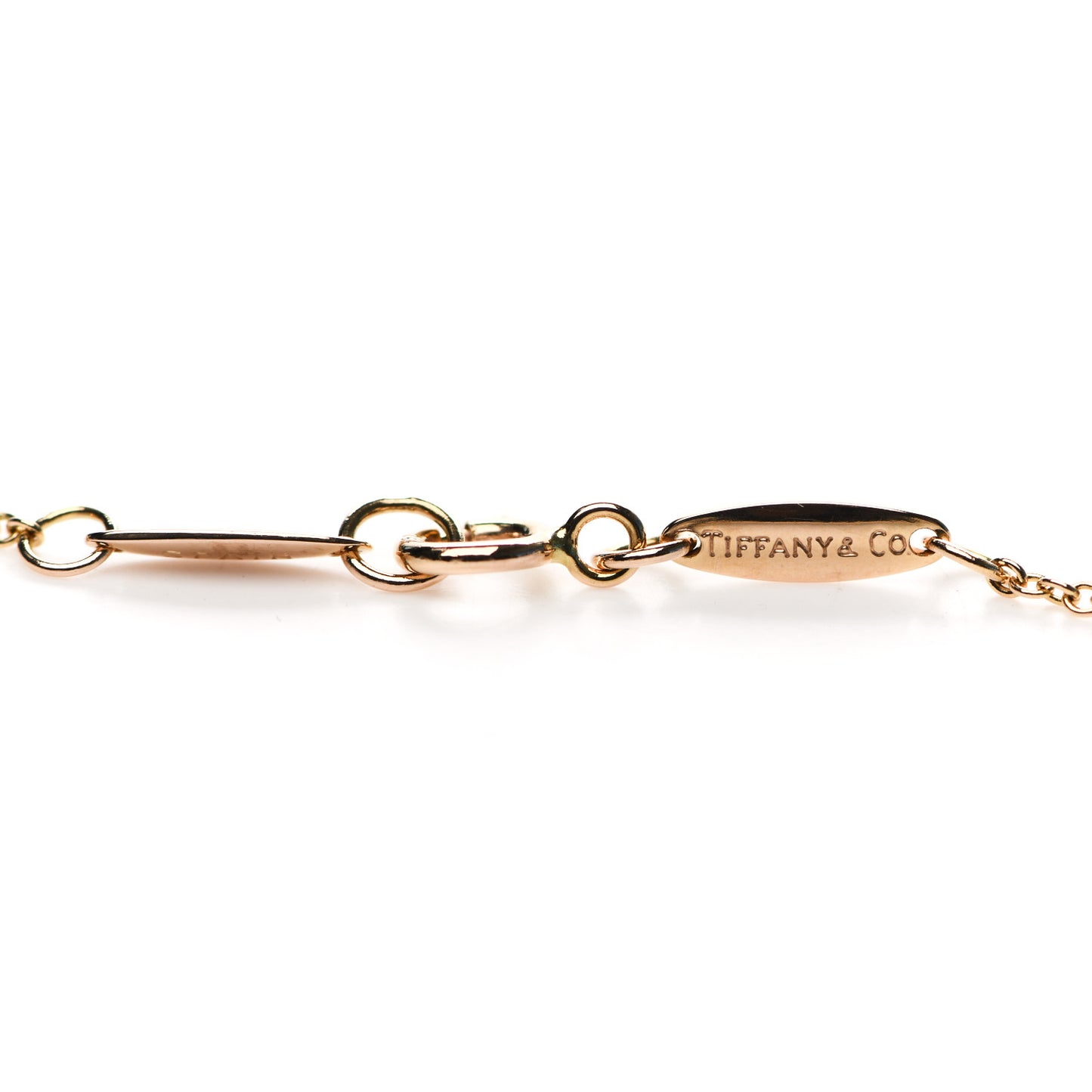 18K Rose Gold Diamond .03ct Elsa Peretti Diamonds by the Yard Pendant Necklace