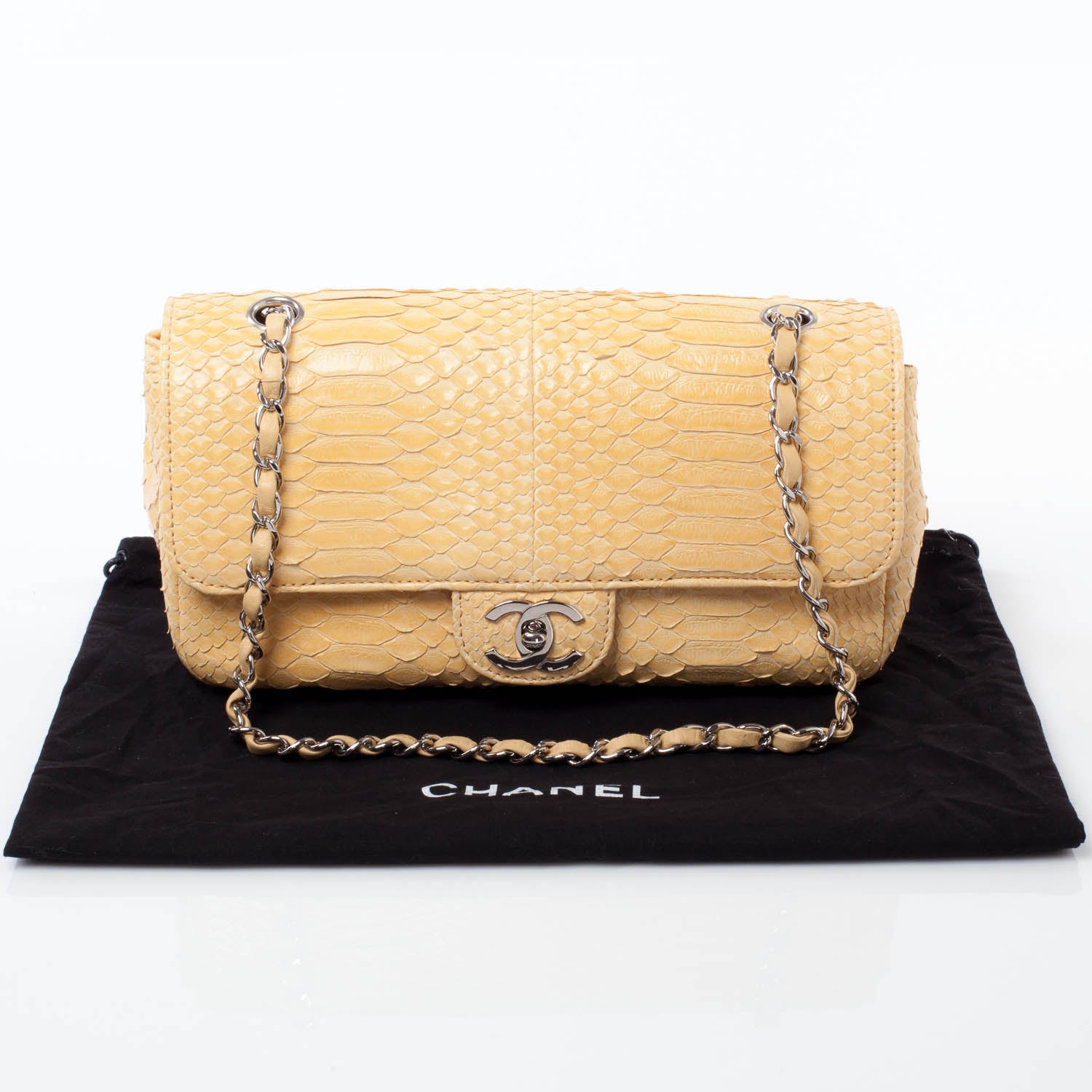 Chanel Python Medium Flap Yellow 10 of 10
