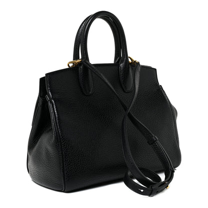 Salvatore Ferragamo Hammered Calfskin Small Studio Rock Bag Black 3 of 15