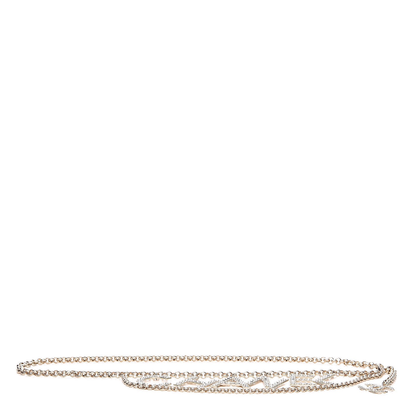 Metal Crystal 90's Icon Logo Chain Belt Gold