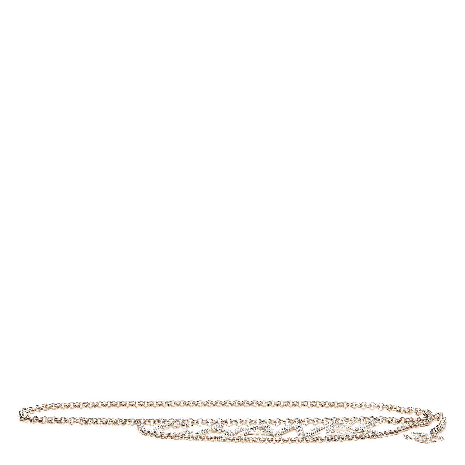 Chanel Metal Crystal 90's Icon Logo Chain Belt Gold 1 of 5