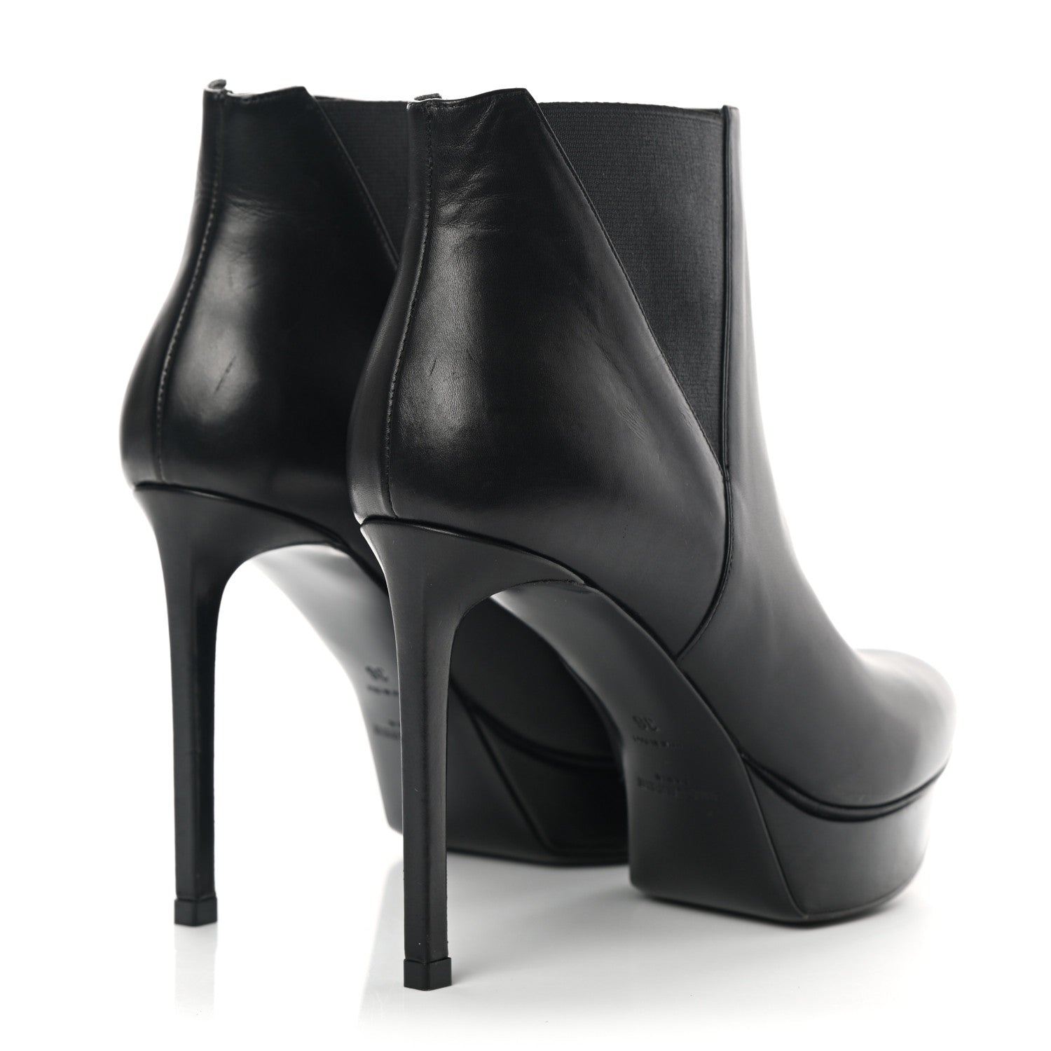 Saint Laurent Calfskin Classic Paris Ela 110 Ankle Boots 36 Black 4 of 10
