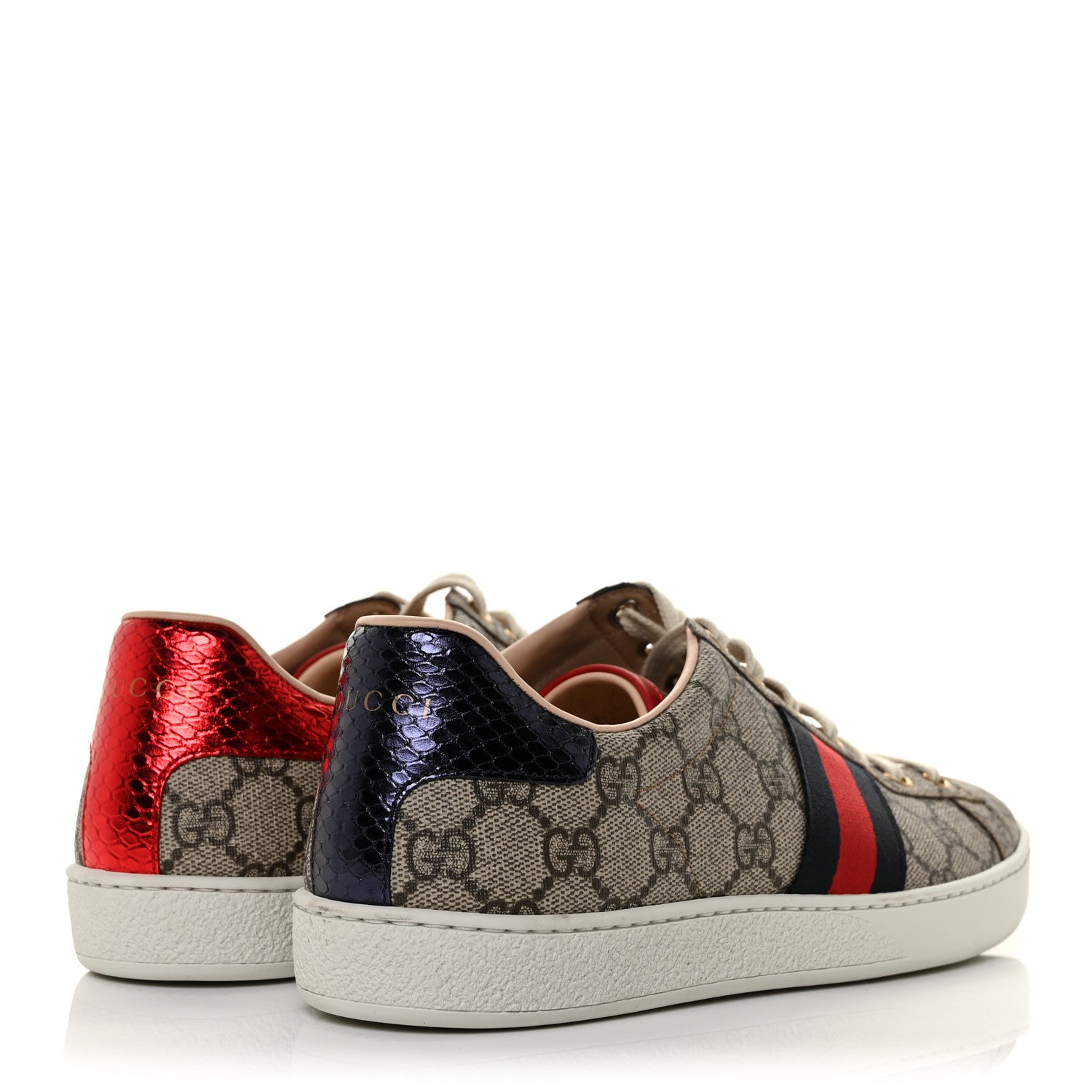 Gucci GG Supreme Monogram Womens Ace Low-Top Sneaker 40 Beige 4 of 10