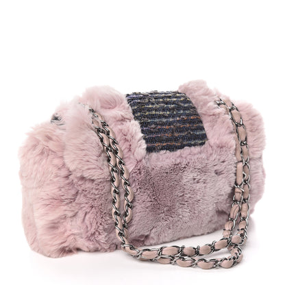 Chanel Rabbit Fur Tweed Lizard Small Fantasy Flap Lilac 3 of 10