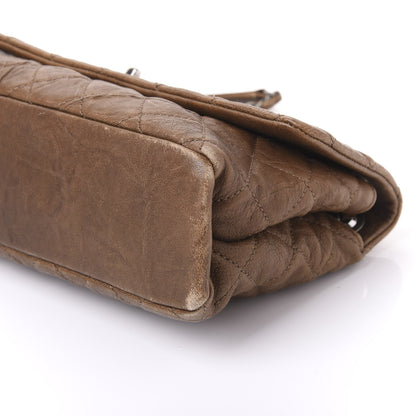 Chanel Crumpled Lambskin Quilted Medium Single Flap Khaki 6 of 9