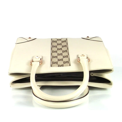 Gucci Monogram Web Satchel Ivory 4 of 10