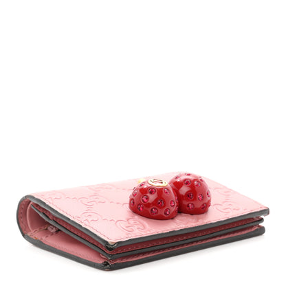 Gucci Guccissima Cherries Card Case Wallet Pink 4 of 7