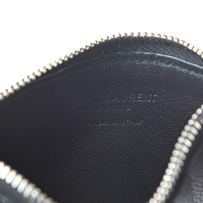 Saint Laurent Grained Calfskin 5 Fragments Zip Pouch Card Holder Black 6 of 8