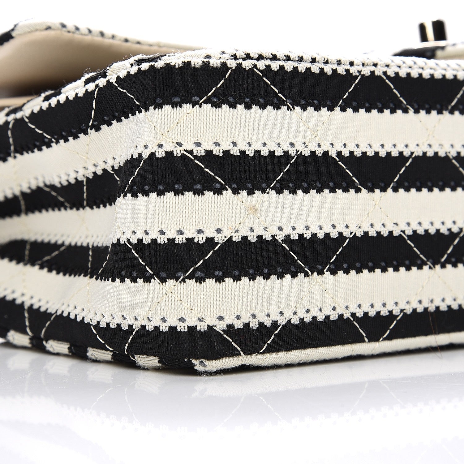 Chanel Jersey Quilted Medium Coco Sailor Flap Black White 8 of 8