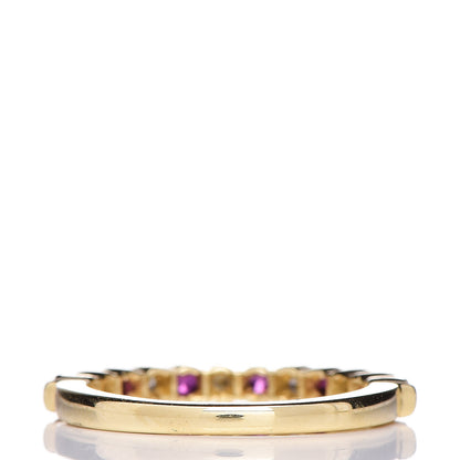 Tiffany 18K Yellow Gold Diamond Ruby Band Ring 48 4.25 4 of 5