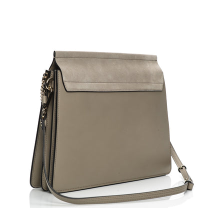 Chloe Calfskin Suede Medium Faye Shoulder Bag Motty Grey 3 of 6