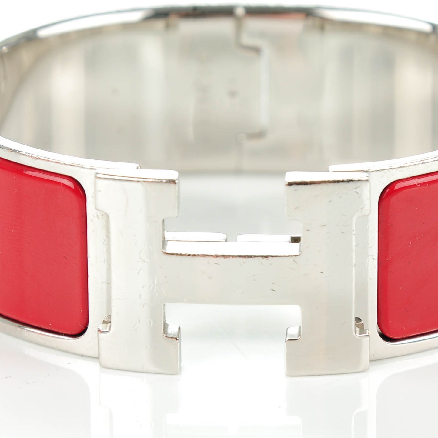 Enamel Wide Clic Clac H Bracelet PM Rouge