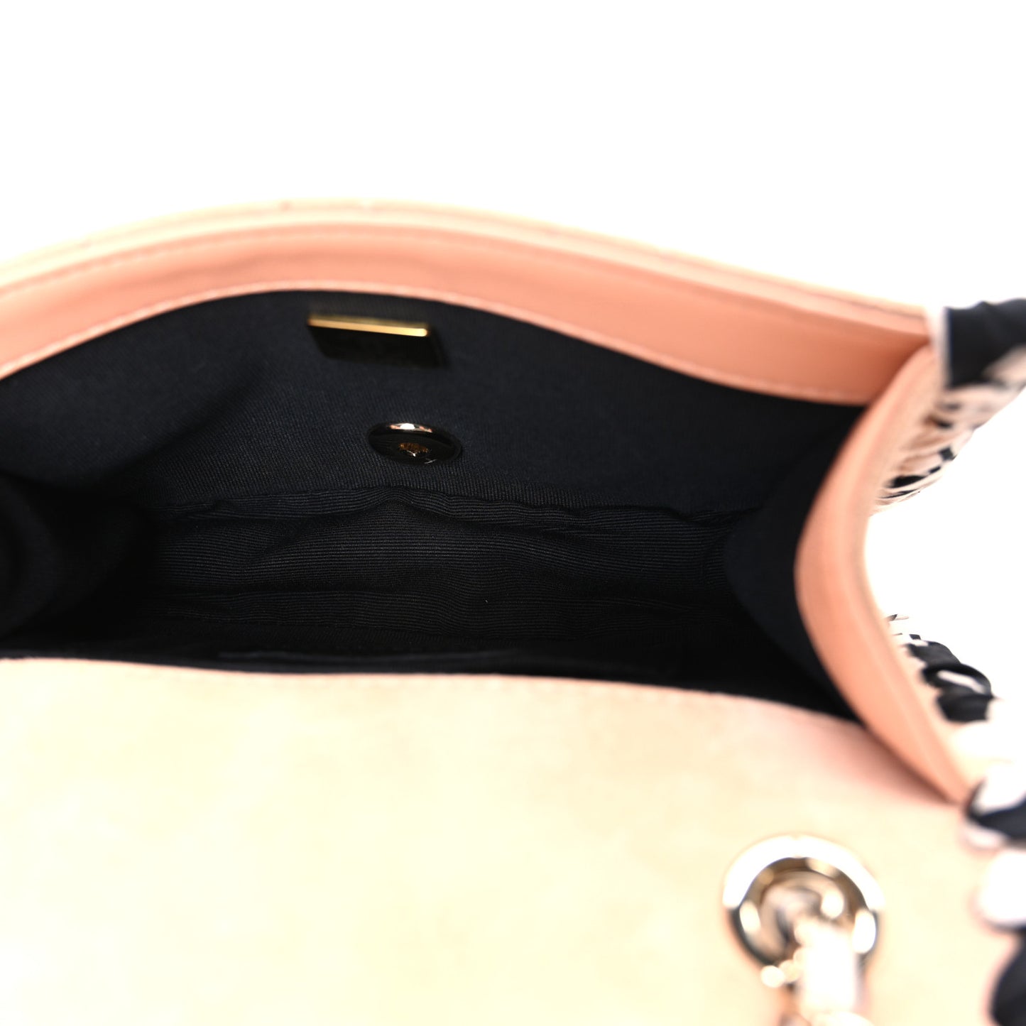 Suede Calfskin Braided Mini My Own Frame Flap Beige