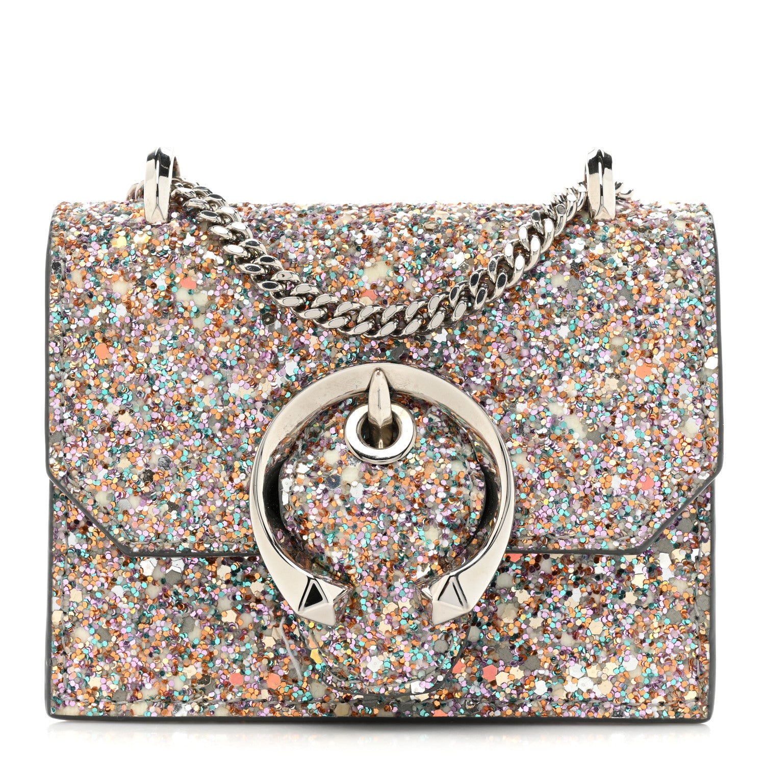 Jimmy Choo Coarse Glitter Mini Paris Crossbody Mochi 1 of 12