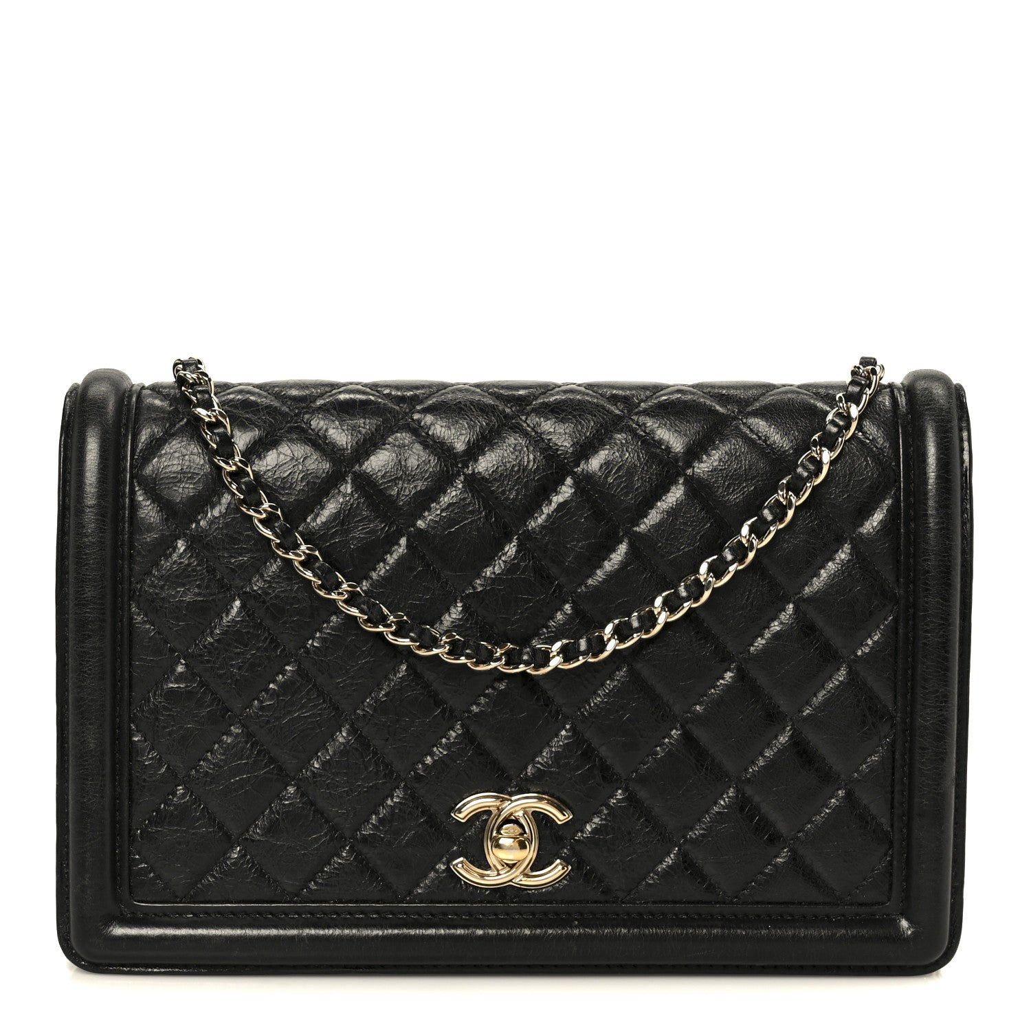 Chanel Crumpled Calfskin Quilted Flap Black 1 of 11