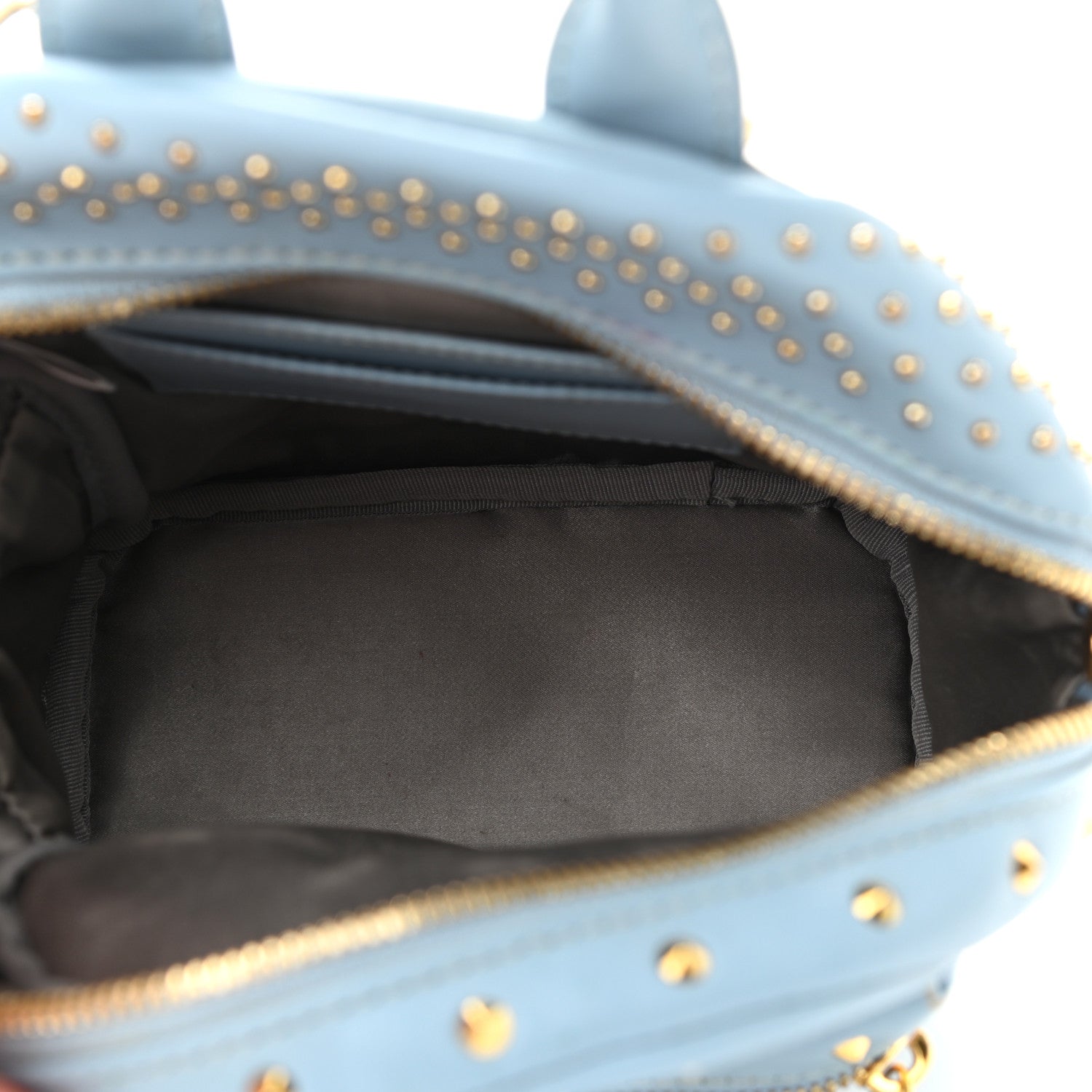 MCM Calfskin Stud X-Mini Stark Bebe Boo Backpack Sky Blue 5 of 13