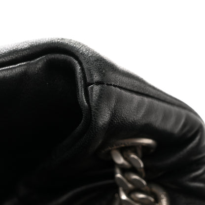 Saint Laurent Lambskin Quilted Medium Loulou Puffer Monogram Chain Satchel Black 14 of 15