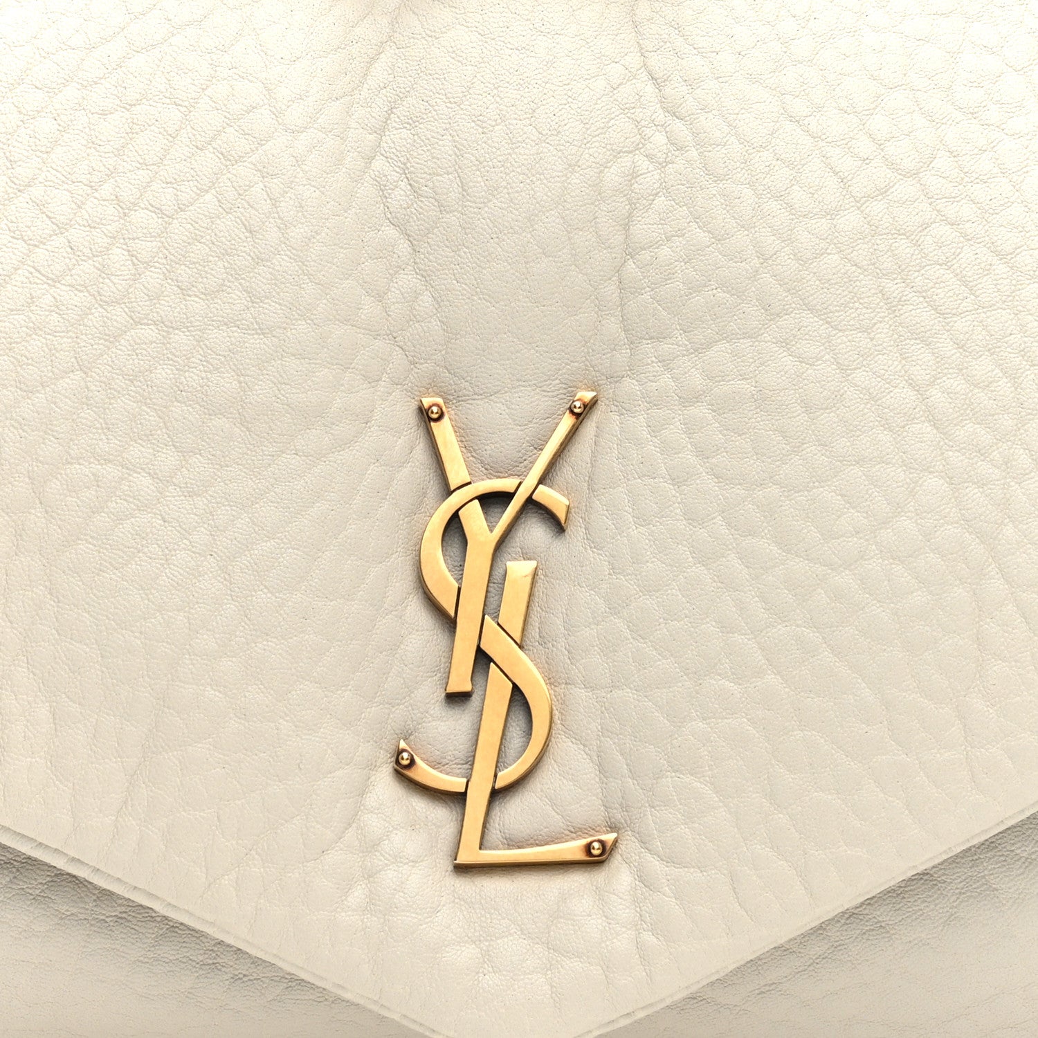 Saint Laurent Grained Lambskin Large Calypso Blanc Vintage 7 of 9