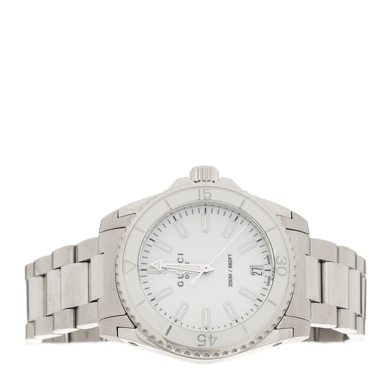 Gucci Stainless Steel 32mm Dive Quartz Watch White 2 of 5
