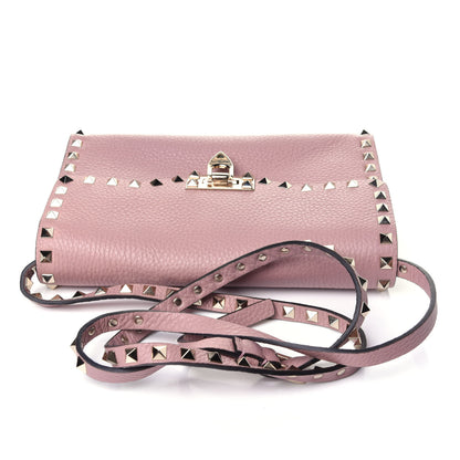 Valentino Garavani Pebbled Calfskin Medium Rockstud Flip Lock Crossbody Bag Water Rose 9 of 9