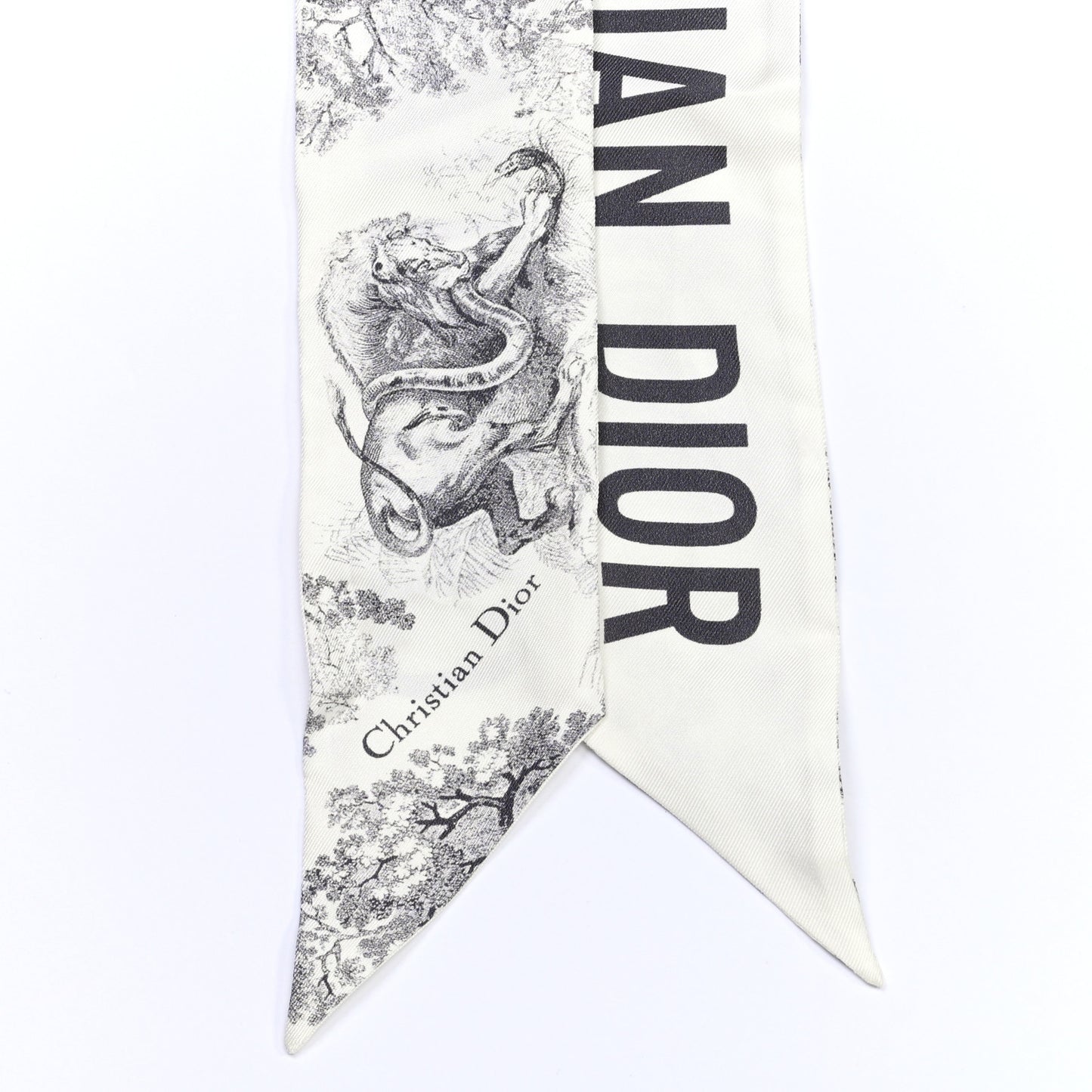Silk Toile De Jouy Mitzah Scarf White