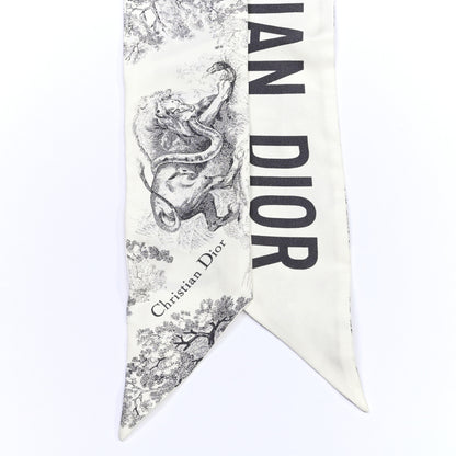 Christian Dior Silk Toile De Jouy Mitzah Scarf White 4 of 6