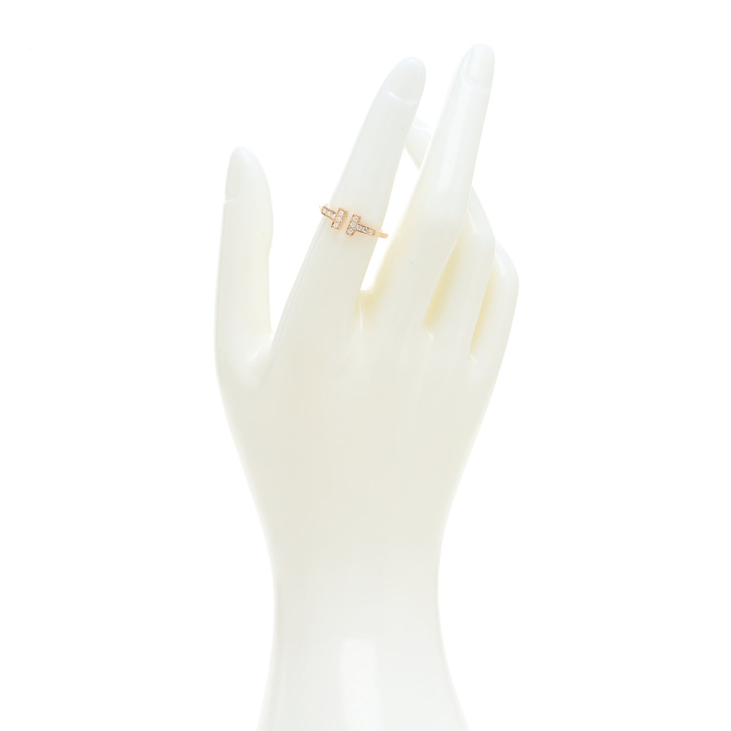 18K Rose Gold Diamond T Wire Ring 53 6.25