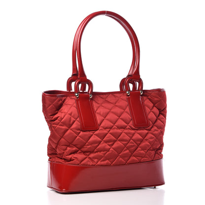 Burberry Nylon Patent Quilted Grange Tote Red 3 of 18