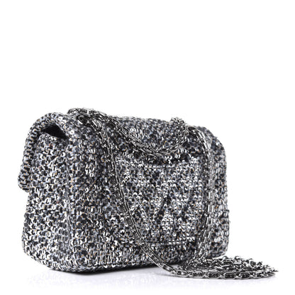 Chanel Tweed Quilted 2.55 Reissue Mini Flap Silver Black Gold 6 of 14