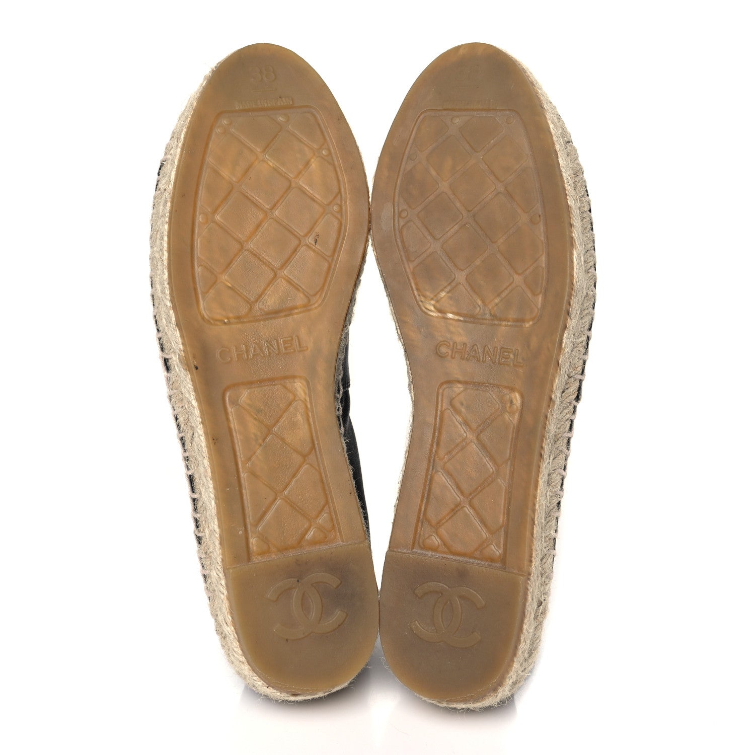 Chanel Lambskin CC Espadrilles 38 Black 5 of 10