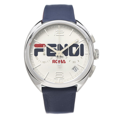 Fendi X FILA Stainless Steel Calfskin 40mm Momento Mania Quartz Watch 1 of 8