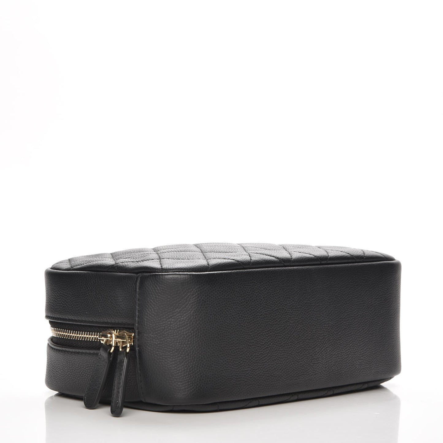 Caviar Quilted Curvy Pouch Cosmetic Case Black