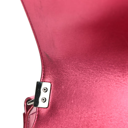 Chanel Metallic Patent Quilted New Medium Boy Flap Fuchsia 21 of 25