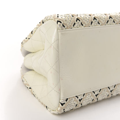 Chanel Patent Hand Embroidered Medium Just Mademoiselle White 6 of 12