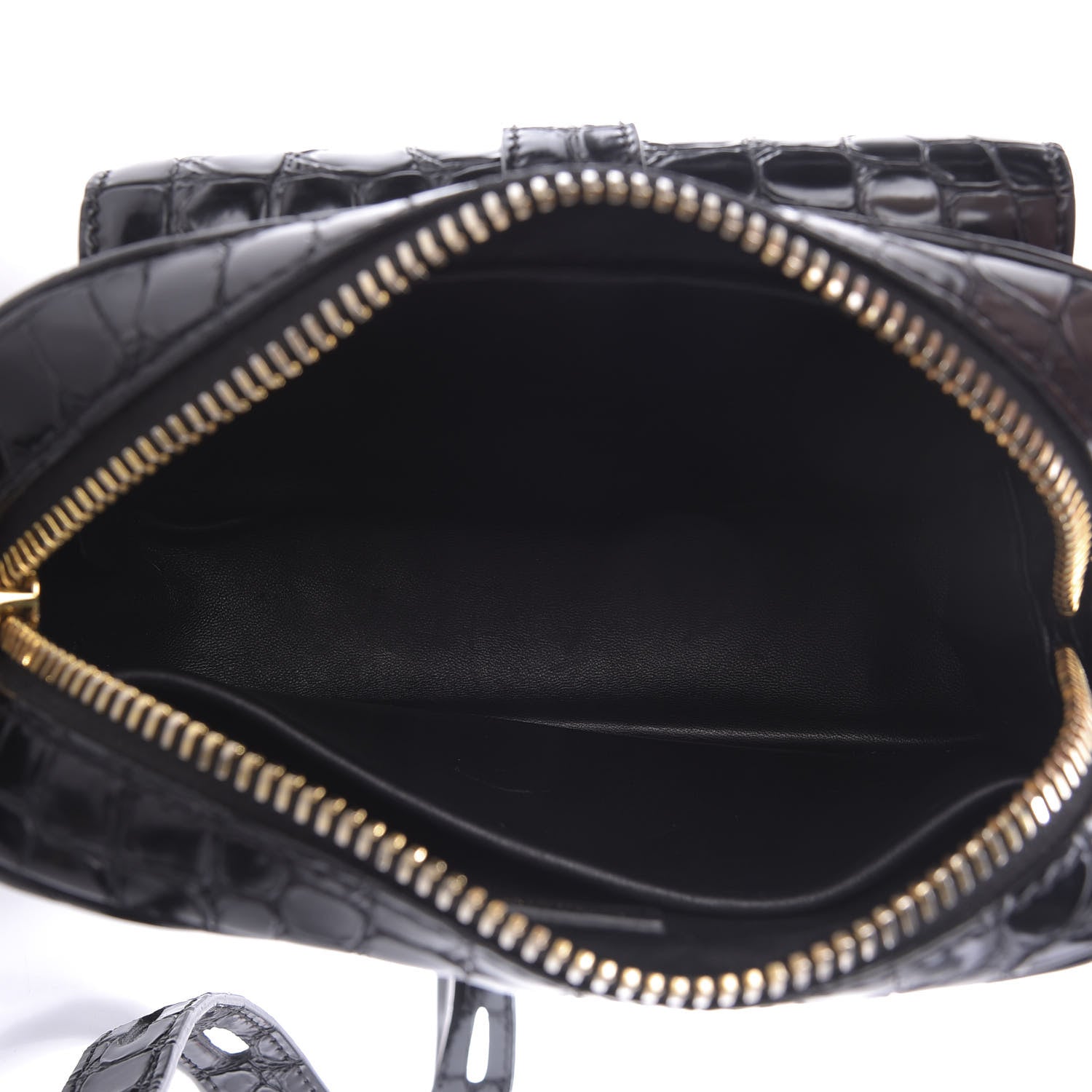 Tom Ford Crocodile Embossed Calfskin T Twist Camera Bag Black 5 of 8