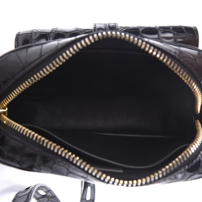 Tom Ford Crocodile Embossed Calfskin T Twist Camera Bag Black 5 of 8