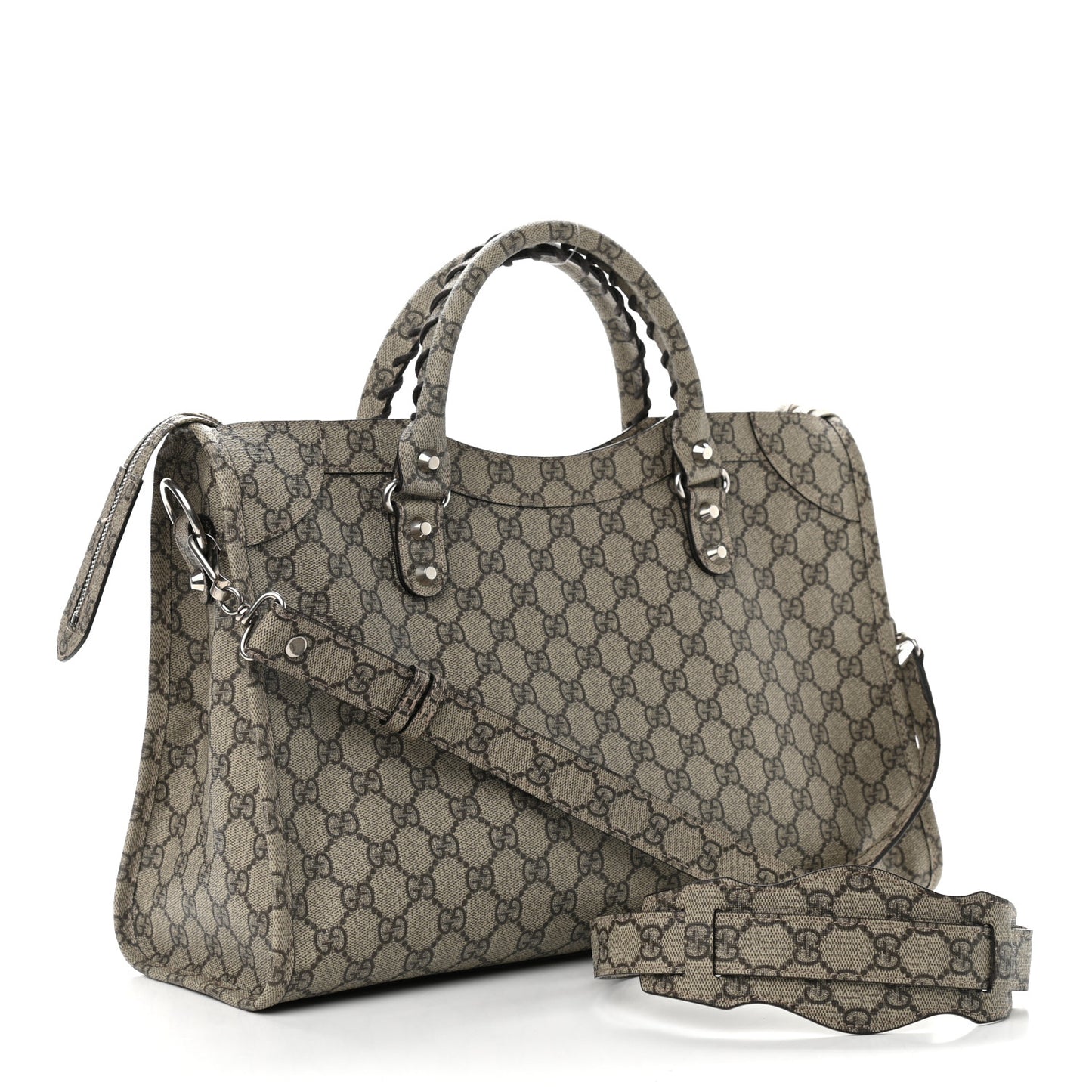 X GUCCI GG Supreme Monogram Neo Classic Silver Hardware City Beige Ebony