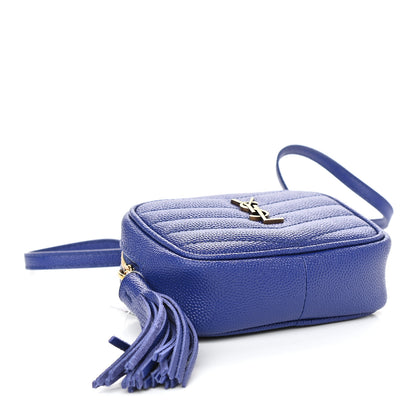 Saint Laurent Grain De Poudre Matelasse Monogram Baby Lou Camera Bag Sapphire Blue 4 of 9