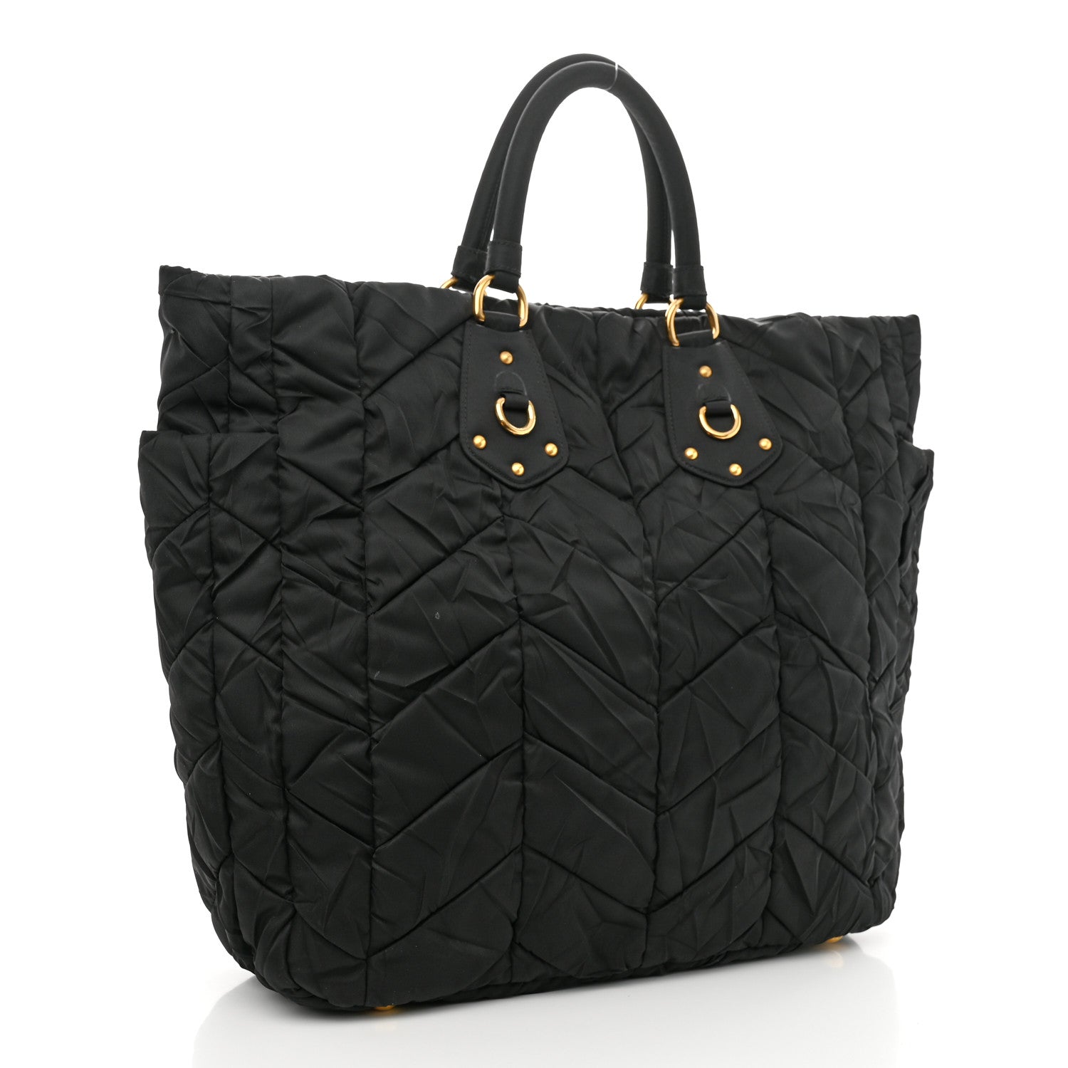 Prada Tessuto Nylon Gaufre Tote Black 3 of 12