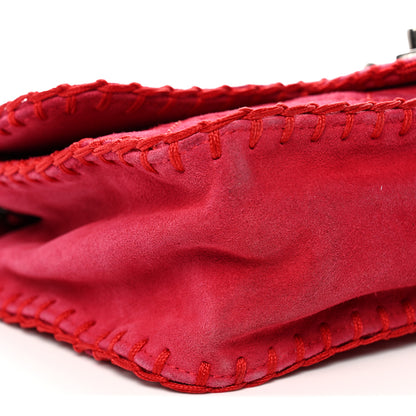 Chanel Suede Quilted Whipstitch Flap Red 9 of 10