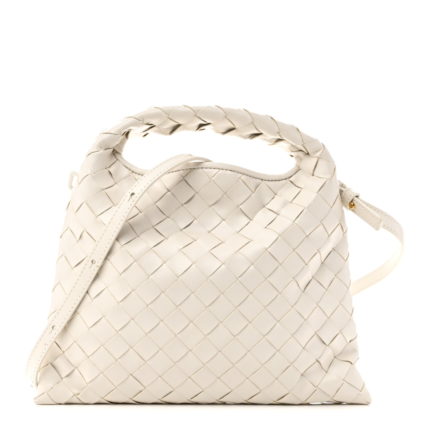 Bottega Veneta Calfskin Intrecciato Mini Hop White 1 of 9