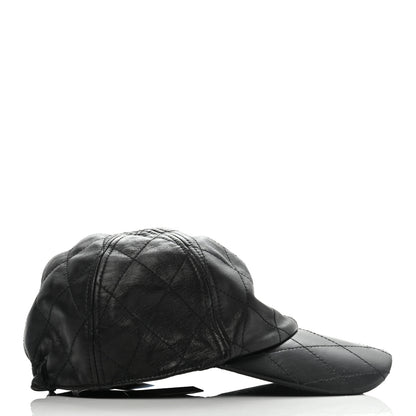Chanel Lambskin Quilted CC Cap Hat S Black 5 of 8