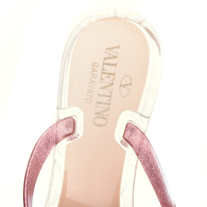 Valentino Garavani PVC Jelly Glitter Rockstud Bow Thong Sandals 40 Pink 8 of 10
