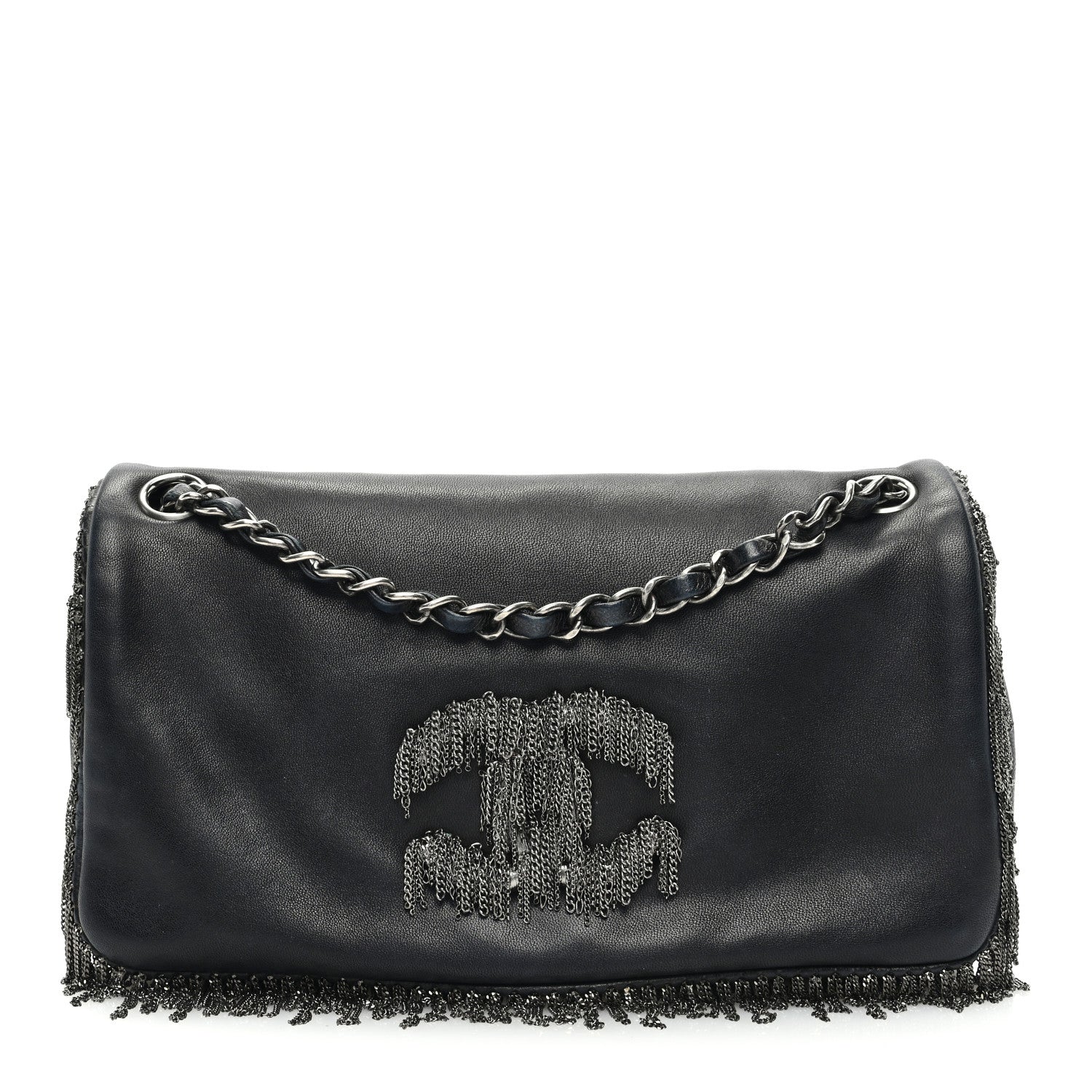 Chanel Lambskin Rock And Cabaret Chain Fringe Flap Black 1 of 11