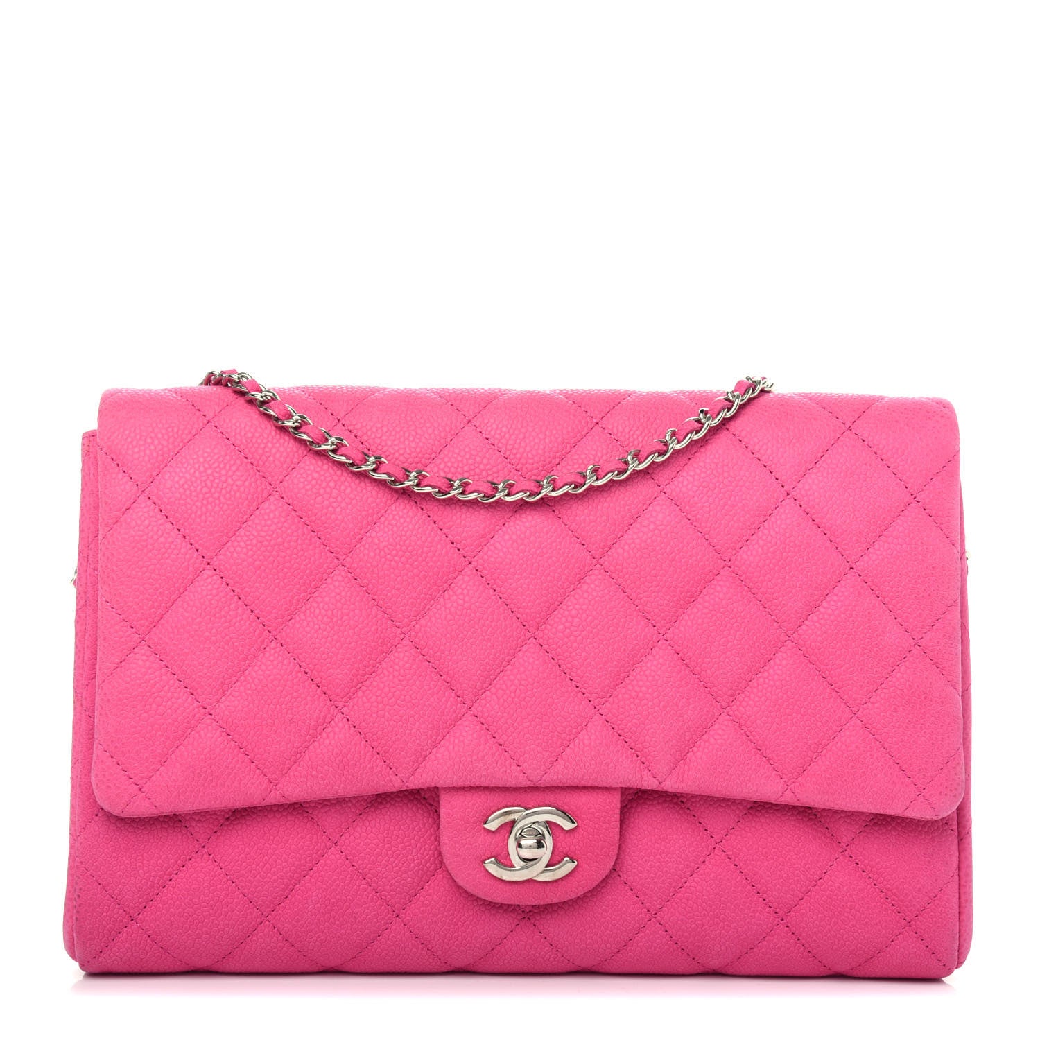 Chanel Iridescent Caviar Quilted Clutch with Chain Flap Pink 1 of 10