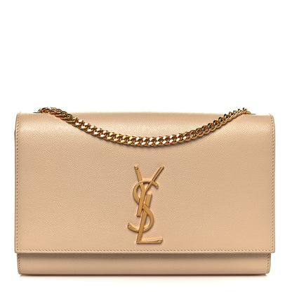 Saint Laurent Grain De Poudre Medium Monogram Kate Satchel Nude Powder 1 of 13