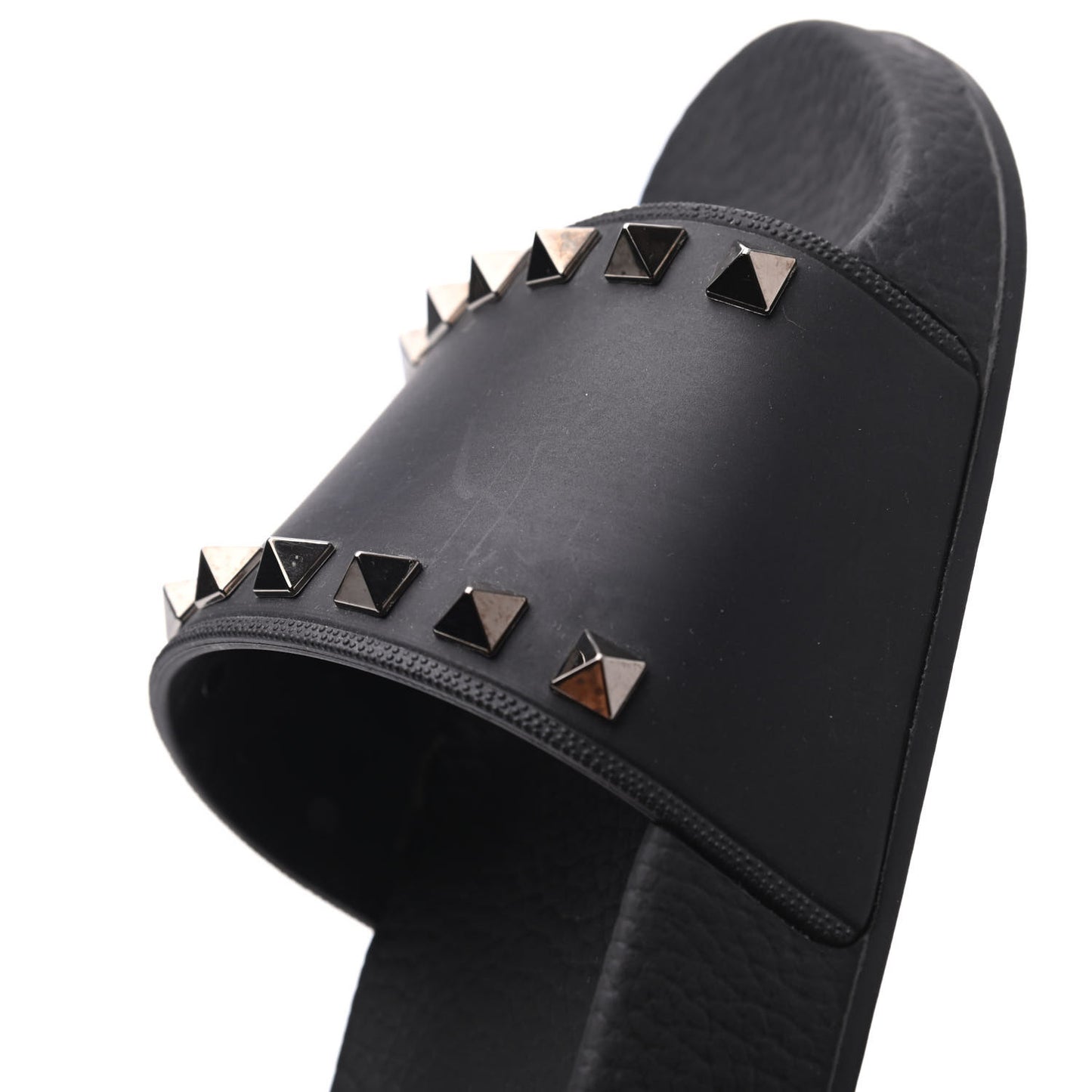 Rubber Rockstud Slide Sandals 38 Black