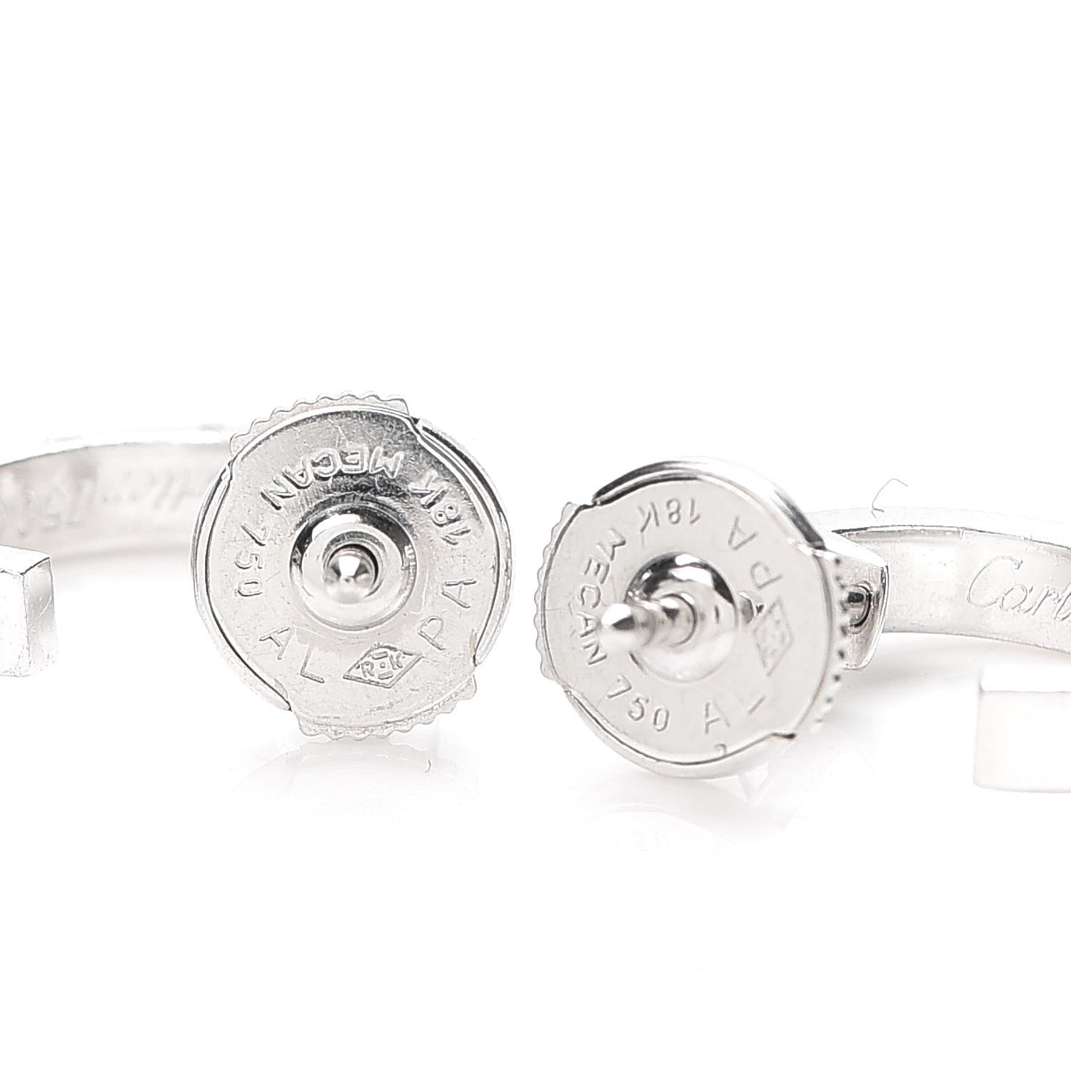 Cartier 18K White Gold Small LOVE Hoop Earrings 3 of 8