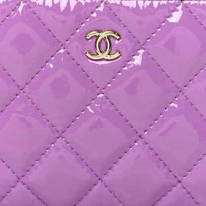 Chanel Patent Quilted Small Cosmetic Case Purple 8 of 9
